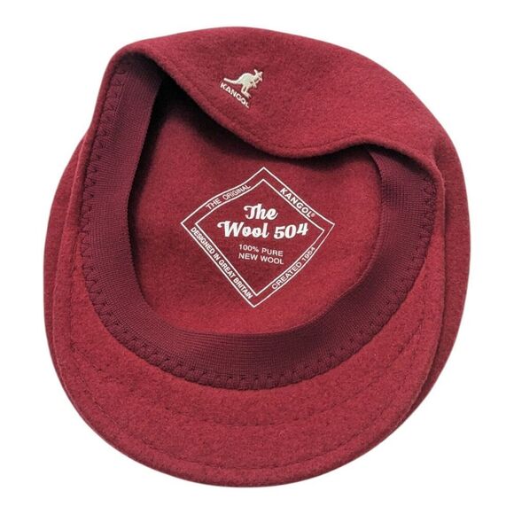 Kangol The Wool 504‎ Men's Driving Cap Hat 100% Wool Red XX Large 0258BC - Picture 5 of 6